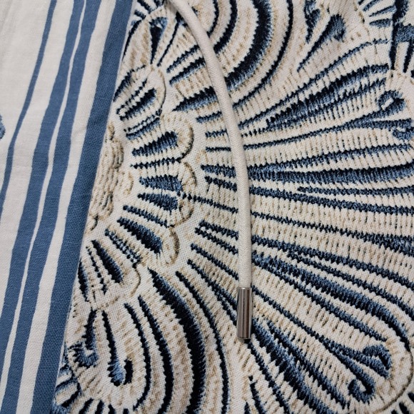 Christian Lacroix Dress Women's Small White Blue Maxi Pockets Linen Vacation - Picture 6 of 12